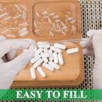 wananfu Size 0 Empty Capsules Vegetarian (500 Count) Bundle with Micro Lab Spoon, Clear Fillable Veggie Pill Capsules Size 0 for Making Your Own Supplements