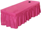 1pcs Solid Beauty Salon Bedskirt ONLY for Salon Massage Table Bed Sheet Bedspread SPA Beauty Bed Sheet Full Cover with Hole, 74.8x31.4inch (Rose red)