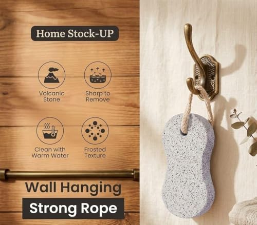Pumice Stone Pack of 2 Natural Volcanic Stones for Gentle Exfoliation, Callus and Dead Skin Removal, Safe for Feet and Hands