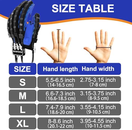 Rehabilitation Robot Glove for Stroke Hemiplegia Finger Hand Stroke Recovery Equipment for Left or Right Robotic Hand Trainer with Heating Massage Mirror Glove (Right Hand, M)