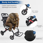 Wheelchairs for Adults Lightweight Foldable – Ultra Lightweight Transport Wheelchair, Portable Folding Transfer Chair for Seniors, Adolescents and Children, Narrow Wheelchair for Tight Spaces & Travel