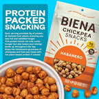 BIENA Chickpea Snacks - Crunchy Roasted Chickpeas - High Fiber Vegan Protein Snacks for Adults and Kids - 4-Pack, 5 Ounce - Habanero