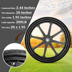 Upgraded 20" Flat Free Wheels Compatible with rubbermaid Wheelbarrow Tires, 20" Flat Free Tires with 5/8" and 3/4" Bearings Replacement for rubbermaid Cart Wheels/Big Wheel Utility Carts