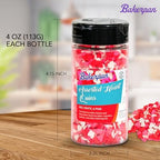 Bakerpan Quins Sprinkles For Cake Decorating - Holly Leaf and Berry Sprinkle Quins 4 Ounces - Holiday Confetti Edible Quins For Cupcakes, Ice Cream, Holiday Sprinkles Cake Decorations (Made in USA)