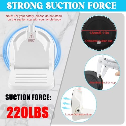 Foldable Shower Foot Rest for Shaving Legs|Reusable Foot Pedal with Strong Suction Force | Shower Step with Anti-Slip Pedal | Shower Stool for Pregnant Woman & Back Pain Suffers