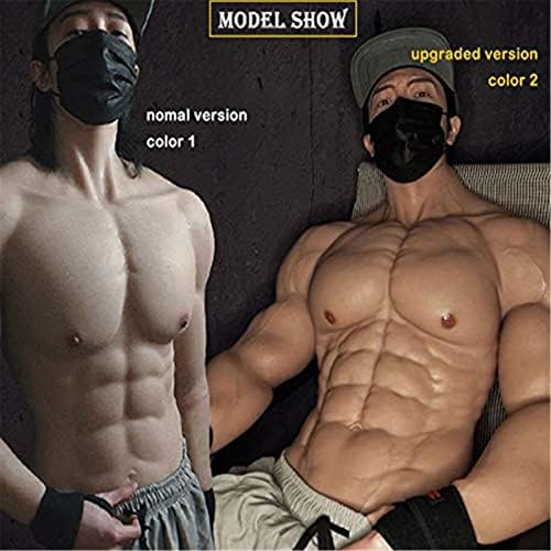 Fake Chest Muscles Costume - Realistic Male Chest Silicone Muscle Suit Simulation Skin for Cosplay Crossdresser,Tan