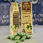 Charles Butler Chocolate Limes 190g (6.7oz) | Crispy Lime Candy Shell with Chocolate Center Filling | Handmade Old Fashioned British Candy Gift Box | English Hard Boiled Sweets | UK Confectionery