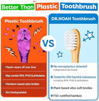 Dr. Noah Microplastic-Free Bamboo Baby Toothbrush | Dentist Designed | 656 Substances Safety Tested | BPA, PFAS & Phthalate Free | 6-Pack | Soft Bristles | Infant to Toddler, 6-12 Months, Age 2-4 Kids