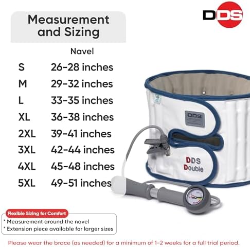 DDS Lumbar Decompression Belt Double Lite Pneumatic Air Back Brace Lower Waist Back Lifting Working Out Walking Gym Sciatica Herniated Disc Pinched Nerves Stenosis Traction L (33"-35")