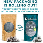 Teatulia Organic Earl Grey Tea Bags (50 Pyramid Sachet Teabags) Whole Leaf Flower 100% Compostable Black Tea + Bergamot Citrus Sustainably Grown In Bangladesh