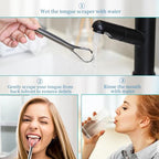 VIWIK 6 Pack Tongue Scraper for Adults, 100% Stainless Steel Tongue Cleaner - Hygienic Oral Care Tools, Bad Breath Remover Tongue Brusher