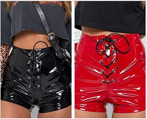 Woman's Shiny PU Leather Latex PVC Tight Shorts Leather Pants Nightclub Bar DS Stage Wet Look Club Clothing Lingerie