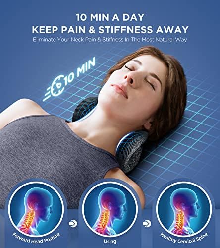 Osteo Neck Stretcher with Magnetic Therapy Cover, 2 Modes[Gentle/Strong] Pain Relief Cervical Traction Device, No Smell Neck and Shoulder Relaxer, Chiropractic Pillow for TMJ Headache Spine Alignment