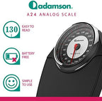 Adamson A24 Scales for Body Weight - Up to 350 LB - New - Anti-Skid Rubber Surface Extra Large Numbers - High Precision Bathroom Scale Analog - Durable with 20-Year Assurance - Black