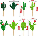 Cactus Cupcake Toppers Summer Hawaii Theme Party Favors Cupcake Picks for Fruit Cake Decorations Fiesta West Tropical Cacti Birthday Party Supplies (24PCS)
