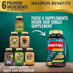 Haritaki Supplements Extract Capsules with Turmeric, Ginger, Fenugreek, Licorice, Black Pepper | Nourishes, Rejuvenates Body, 3 Months Supply