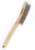 MAXMAN Wire Brush, Heavy Duty Stainless Steel Wire Brushes for Cleaning Rust, Grill Brush, Steel Brush for Paint Removal, Welding, Stiff Bristle Metal Brush with 14" Long Beech Handle, Large