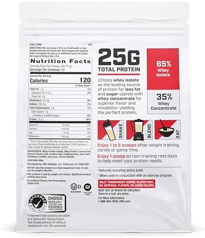 GNC Pro Performance 100% Whey Protein Powder 2.0, Fast Absorbing for Muscle Strength and Recovery, Vanilla, 12 Servings
