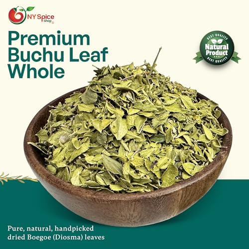 NY Spice Shop Buchu Leaf for Herbal Tea - Dried Whole Boegoe Leaves – Natural Bookoo Leafs Relaxing, Refreshing & Pure Taste - Diosma Leaves for Herbal Water Daily (1 Ounce)