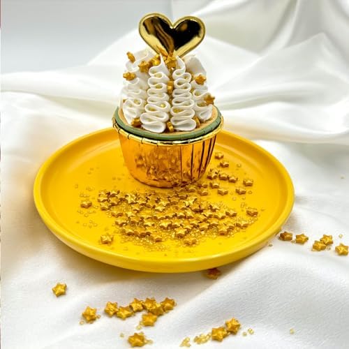 Gold Sprinkles for Cake Decorating, Star Sanding Sprinkles Mix for Cookie Baking Ice Cream Brownie Cupcake Toppings