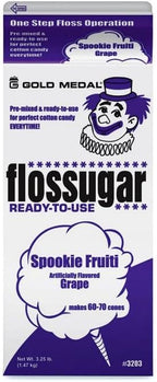 Cotton Candy Floss sugar Mix Flavors | Pack Of 6 | Grape, Green Apple, Maple, Lime Green, Pina Colada and Orange Flavors | 1/2 Gallon Cartons