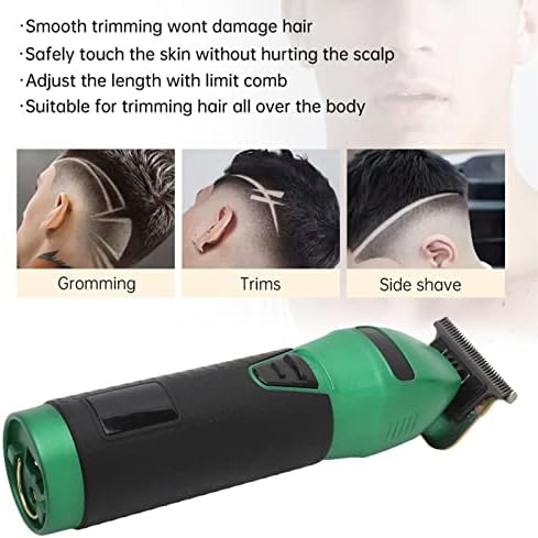 ANGGREK Hair Cutting Clipper,Electric Hair Clipper for Men Cordless Rechargeable LED Display Hair Cutting Trimmer with 4 Comb Green Black