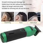 ANGGREK Hair Cutting Clipper,Electric Hair Clipper for Men Cordless Rechargeable LED Display Hair Cutting Trimmer with 4 Comb Green Black
