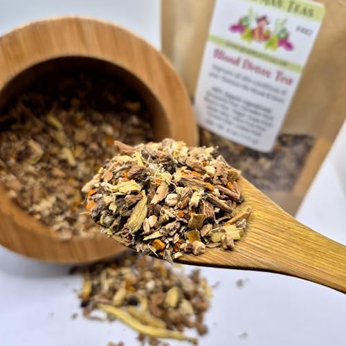 BLOOD DETOX TEA - cleanses the blood, supports liver function, and improves all skin conditions by master herbalist Khabir – 100% Organic, Non-GMO, no additives