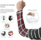 Green Blue TartanMen's And Women's Ice Silk Cooling Arm Sleeves, 1 Pair of Anti-UV Breathable Arm SleevesSmall