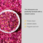 Dried Rose Petals - 7.05oz/200g, Food-Grade Edible Rose Petals, Dried Flower Petals for Tea, Baking, Flower Sprinkles & Wedding Cakes, Gourmet Cooking, Dessert Decoration, DIY Bath Salts