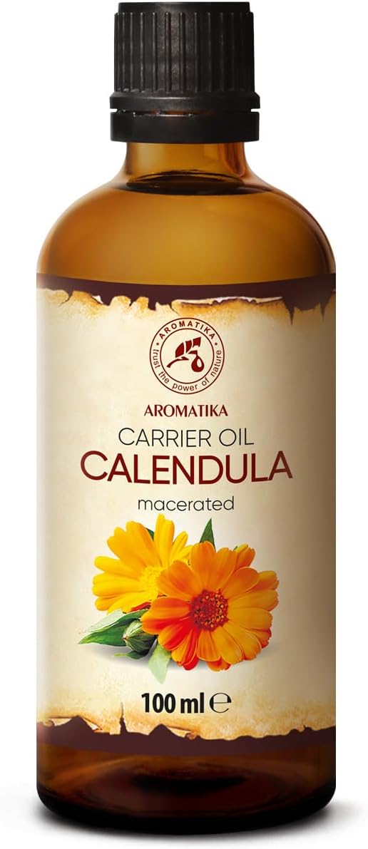 Calendula Oil 3.4 Fl Oz (100ml) - Calendula Officinalis Flower Extract – Infused - Almond Oil Base - 100% Pure & Natural - Marigold Oil – Benefits for Skin, Nails, Hair, Face, Body