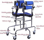 Walking Aids for Disabled People, Portable Stand Upright Walker with Height Adjustable Seat, for Kids Cerebral Palsy Disability Rehabilitation Training