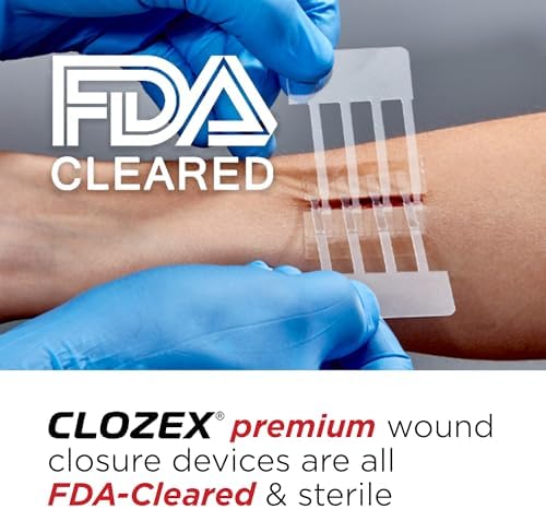 Clozex Emergency Laceration Closures - Repair Wounds Without Stitches, Skin Closure Device for 3 Individual Wounds Or Combine for Total Length of 4 1/4 Inches