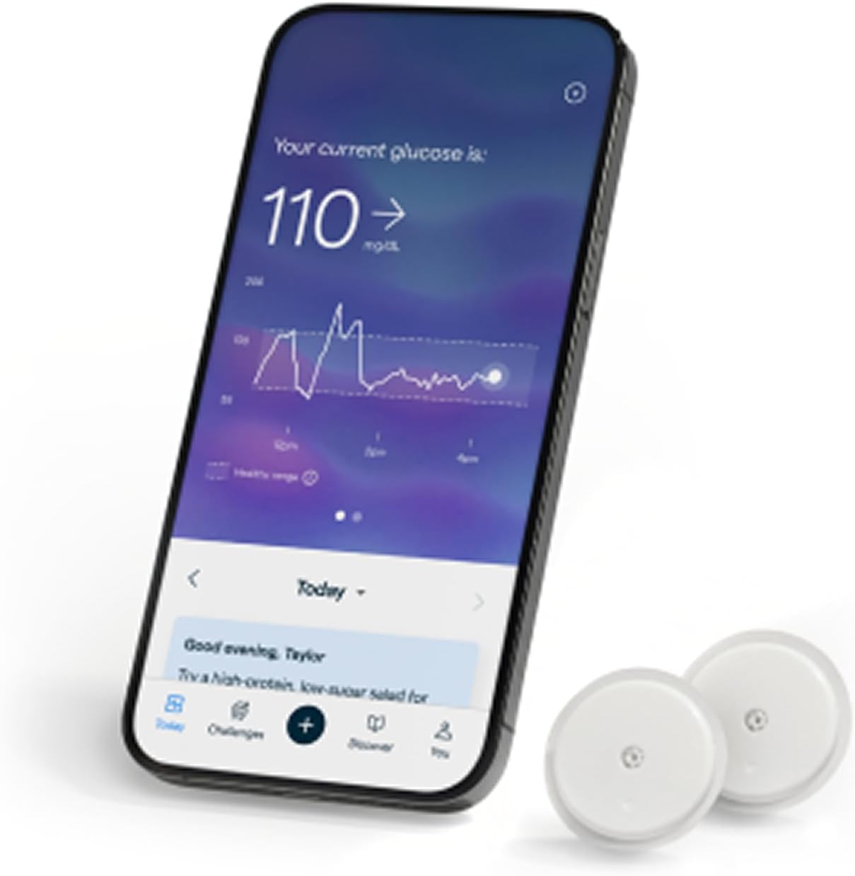 Lingo Continuous Glucose Monitor (CGM) & App (Pack of 2). Made by Abbott. Optimize Your Nutrition with Real-time Glucose Data & Insights. 1 Lingo biosensor lasts up to 14 Days*. Works with iOS and Android. US Only.