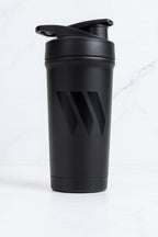 Swolverine® Stainless Steel Shaker | Black on Black Stainless Steel Protein Shaker Bottle