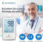 Glucoracy Blood Glucose Monitor Kit with 100 Blood Sugar Test Strips & Lancets, Glucometer, Lancing Device, Travel Case, Diabetic Home Testing Kit