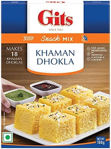 Gits Instant Khaman Dhokla Snack Mix, 720g (Pack of 4 X 180g Each)