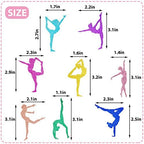 48 Pieces Gymnastics Cupcake Toppers Glitter Gymnastics Birthday Party Decorations Cupcake Picks Cheer Team Cake Toothpicks Decorations for Girls Birthday Party Favors Supplies
