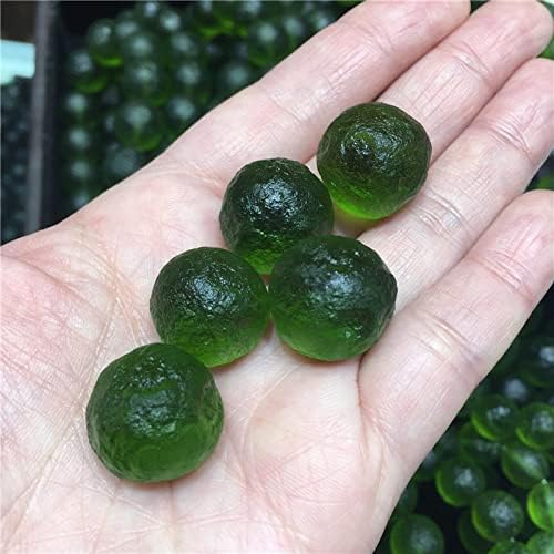 1pcs Natural Moldavite Czech Meteorite Impact Glass Beads Rough Stone Crystal Energy Stone (Color : 12-13mm)