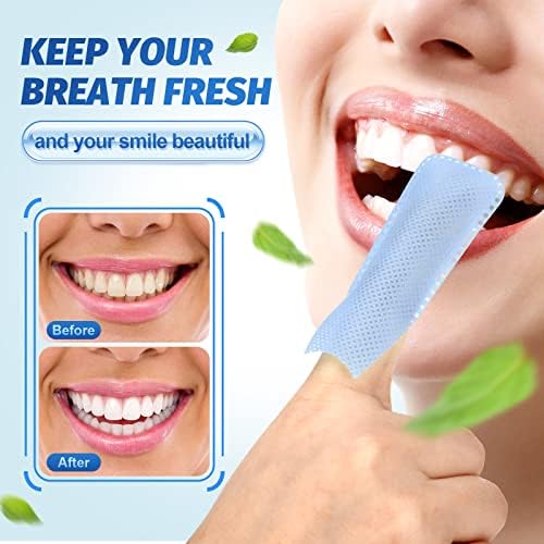 300 Pcs Disposable Finger Brush Teeth Wipes Bulk Finger Toothbrush Textured Surface Deep Teeth Cleaning Finger Wipes Oral Wipes for Adults Teeth Mouth and Dental, Individual Package