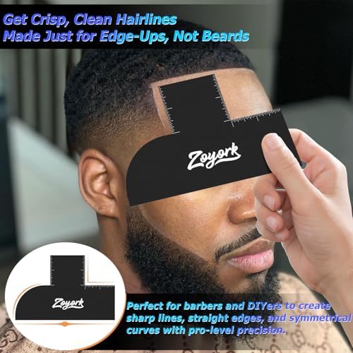 Barber Enhancement Card – Hairline Stencil with Right Angle & Long Straight Edges – Haircut Template with Extra Guide Lines – Reusable Tool for Line-Ups, Fades & Edge-Ups (Black)