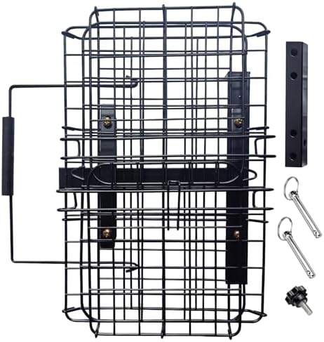 Mobility Scooter Rear Basket, Portable Foldable Metal Accessory Basket (Only Works with Scooters & Power Chairs Equipped with 1" x 1" Hitch Receiver)