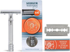 MERKUR 33C Double Edge Safety Razor, Three-Piece Design, Closed Comb, Short Handle, Bright Chrome Finish, Made in Germany