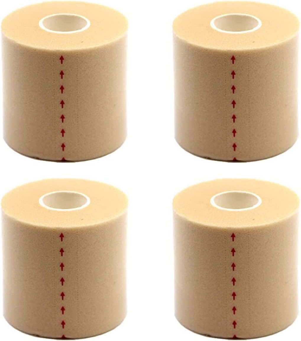 OBTANIM 4 Rolls Foam Underwrap Bandage Pre-Wrap Sports Tape for Athletic Elbow Knees Ankles, Latex Free (Skin)