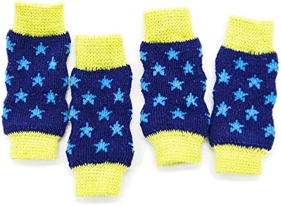 Dog Leg Warmers Dog paw Protector hock Protector for Dogs Leg Socks Knee Pads Joint Support (Blue Stars, L (9.9-13.2 lbs))