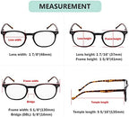 Eyekepper 5-Pack Spring Hinges 80's Classic Reading Glasses Black Frame Tortoise Arm +3.50