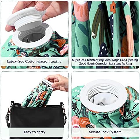 Nuanchu 3 Pieces Ice Bags for Injuries Reusable Ice Pack Hot Cold Water Bag 6, 9, 10 Inches Hot Cold Therapy and Pain Relief Pain Screw Top for Sports Knee Head Leg(Flower Style)