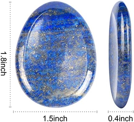 Artistone Lapis Lazuli Crystal Chakra Thumb Worry Stone Teardrop Reiki Healing Stone Pocket Palm Stones for Anxiety Stress Relief Meditation Therapy Geometry Home Decor