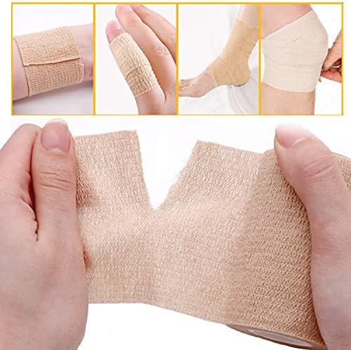 Self Adhesive Bandage Multi Size, Cohesive Medical Tape, Breathable Waterproof Elastic Athletic Non-Woven Bandage, 8 Rolls Sports Wrap Tape for Wrist and Ankle