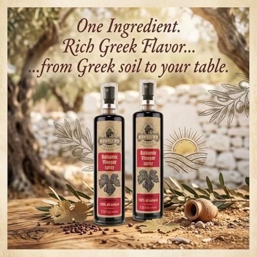Ellora Farms, Balsamic Vinegar in glass spray bottle, Clog-free, Single Origin Greece, all-natural, 3.38 oz, Pack of 2